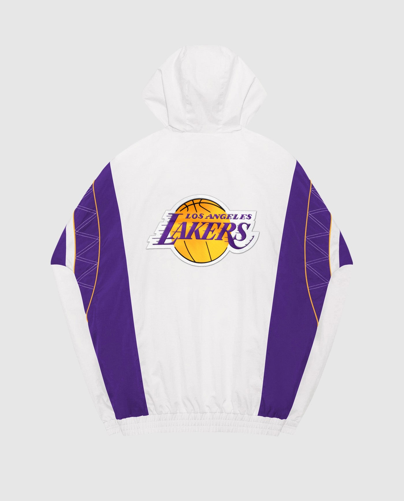 Back Of Los Angeles Lakers Home Team Half-Zip Jacket | White