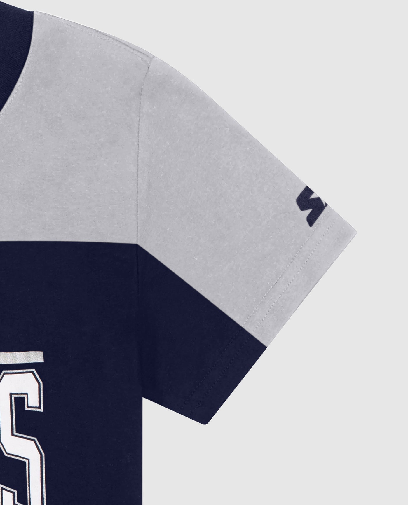 Sleeve Of Women's Dallas Cowboys Crew Neck Color Block Shirt | Cowboys Navy