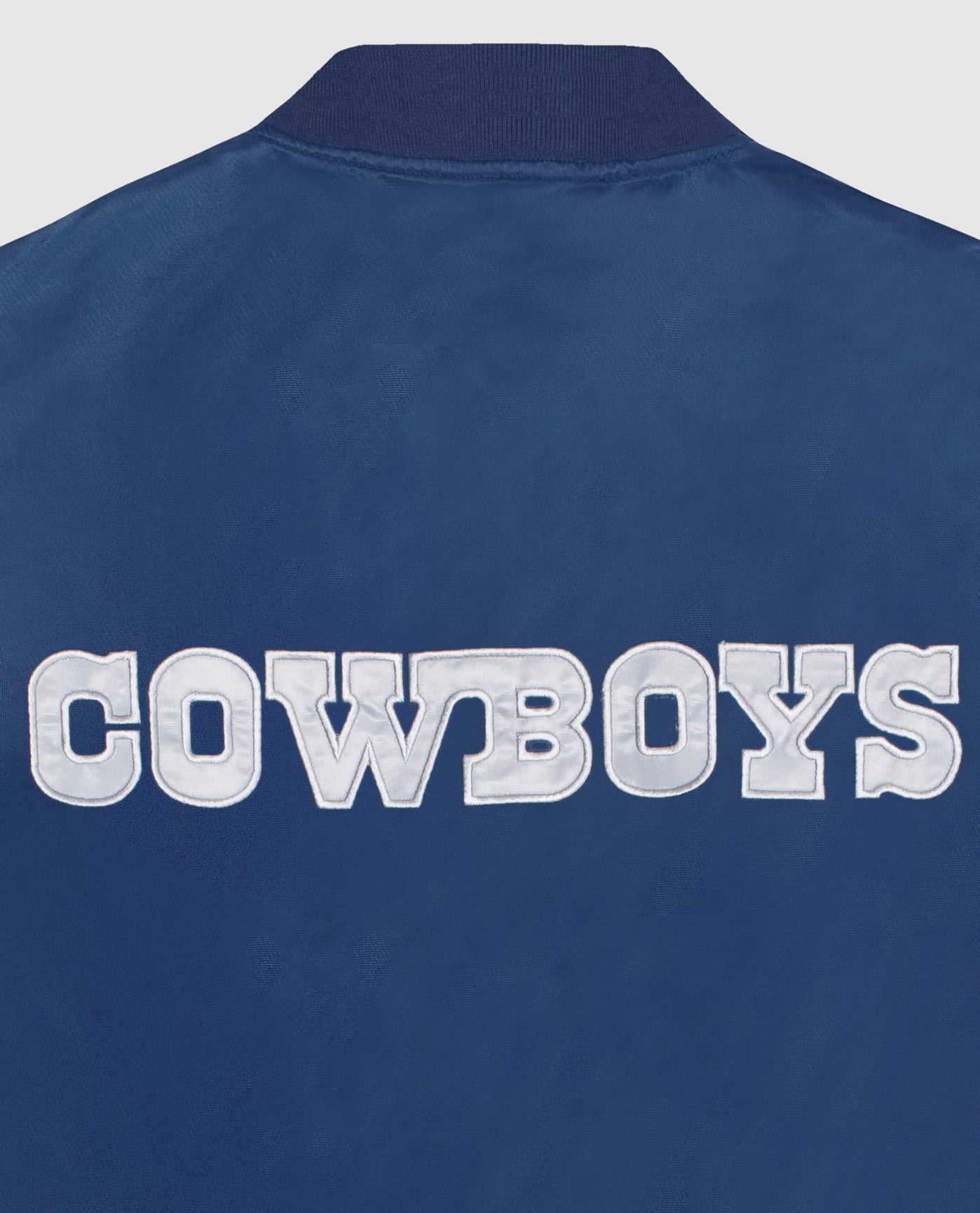 Team Name On Back OfWomen's Dallas Cowboys Snap-Front Satin Jacket | Cowboys Navy