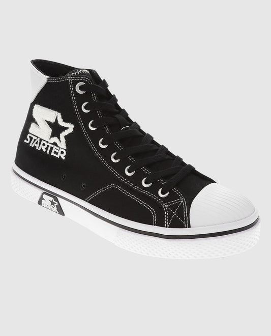 Front Of Starter Tradition 71 High Black Single Sneaker | Black