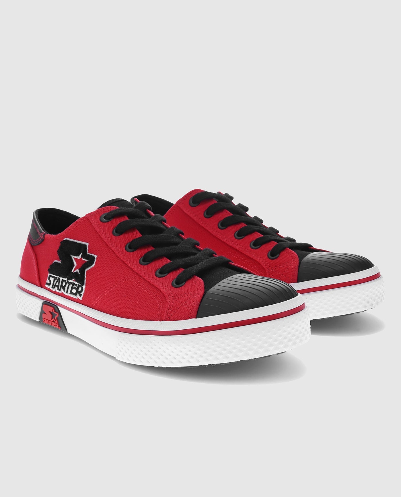 Front of Starter Tradition 71 Low Red Sneaker Pair | Red