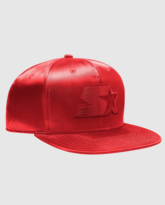 Front of Starter Cliff Out Snapback Hat Red | Red