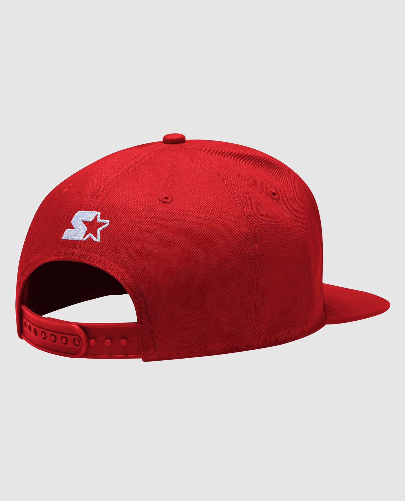 Back of Starter Horizon Snapback Hat Red | Red
