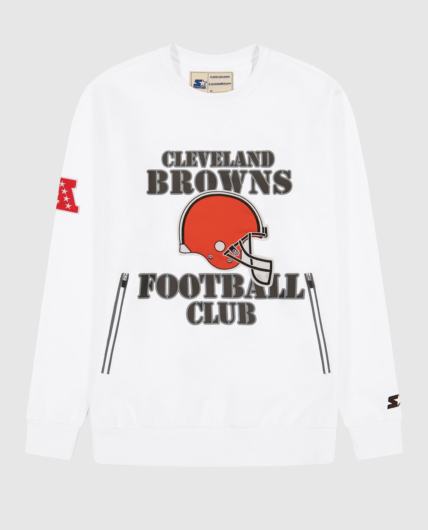 Starter Cleveland Browns Crew Neck Sweatshirt XXL / Browns White Mens Sportswear