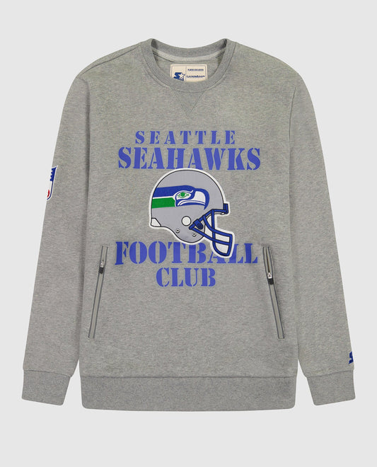 Front of Seattle Seahawks Crew Neck Sweatshirt | Seahawks Heather Grey