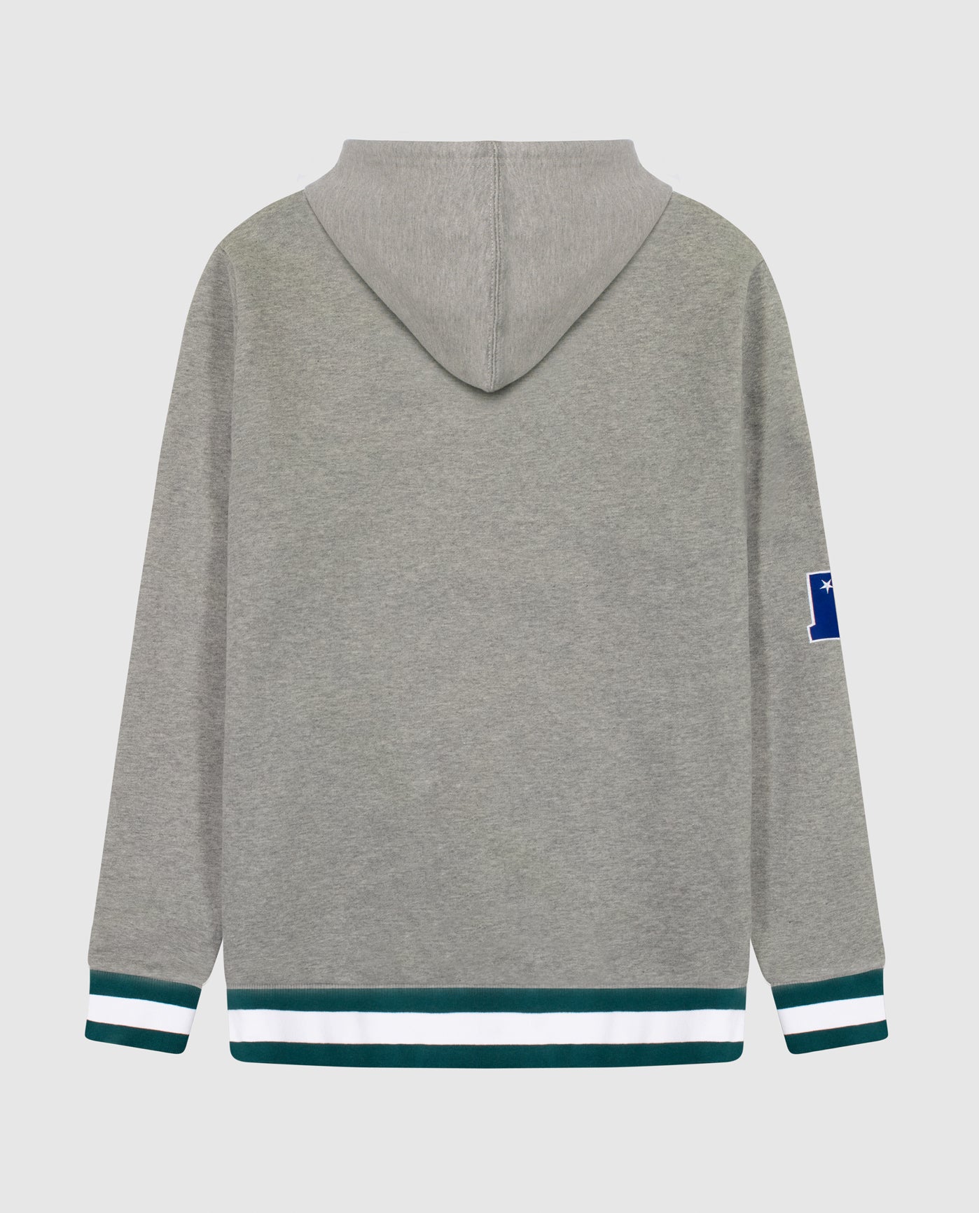 Back of Philadelphia Eagles Knit Hoodie Sweatshirt | Heather Grey