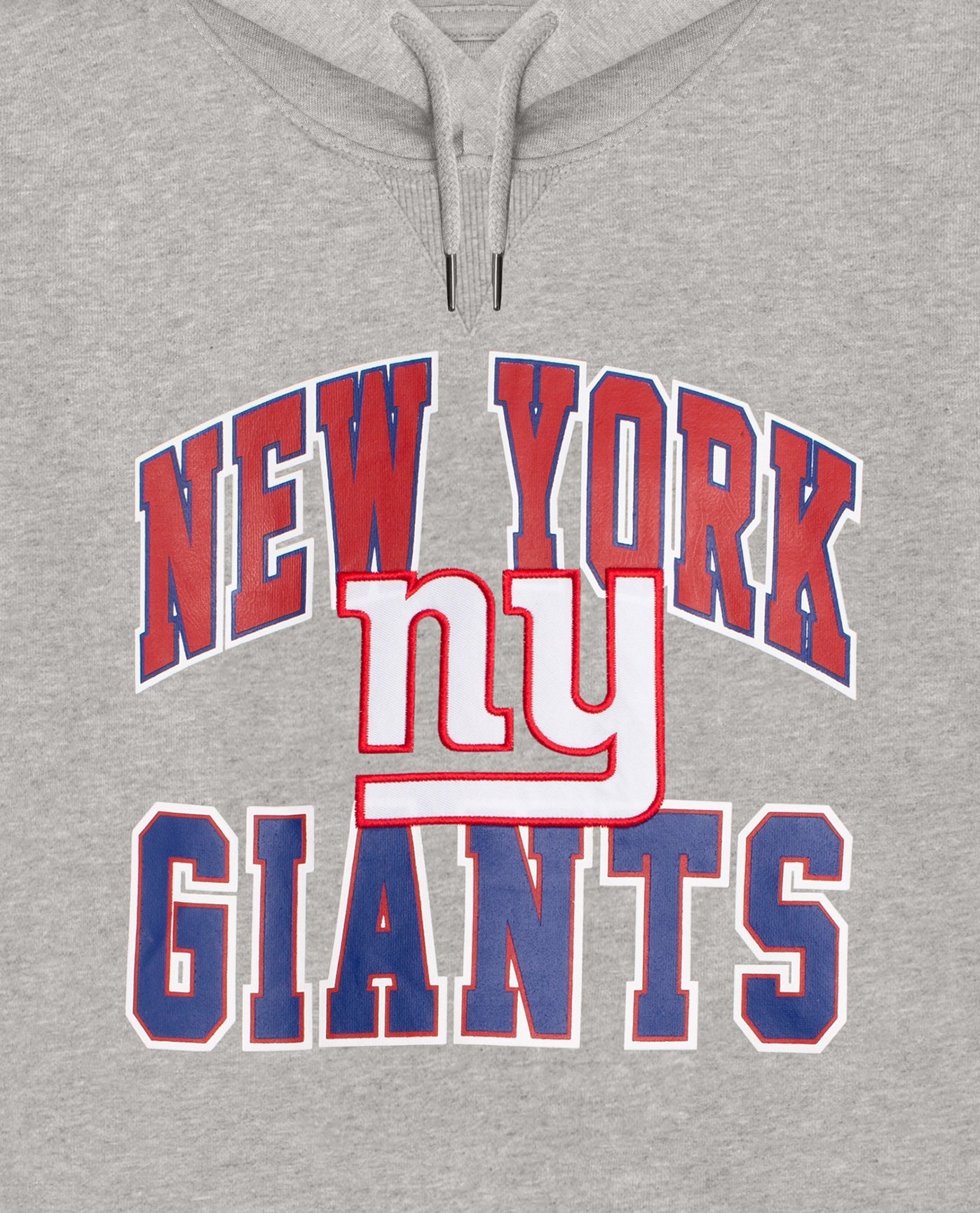 Front Logo of New York Giants Knit Hoodie Sweatshirt | Heather Grey