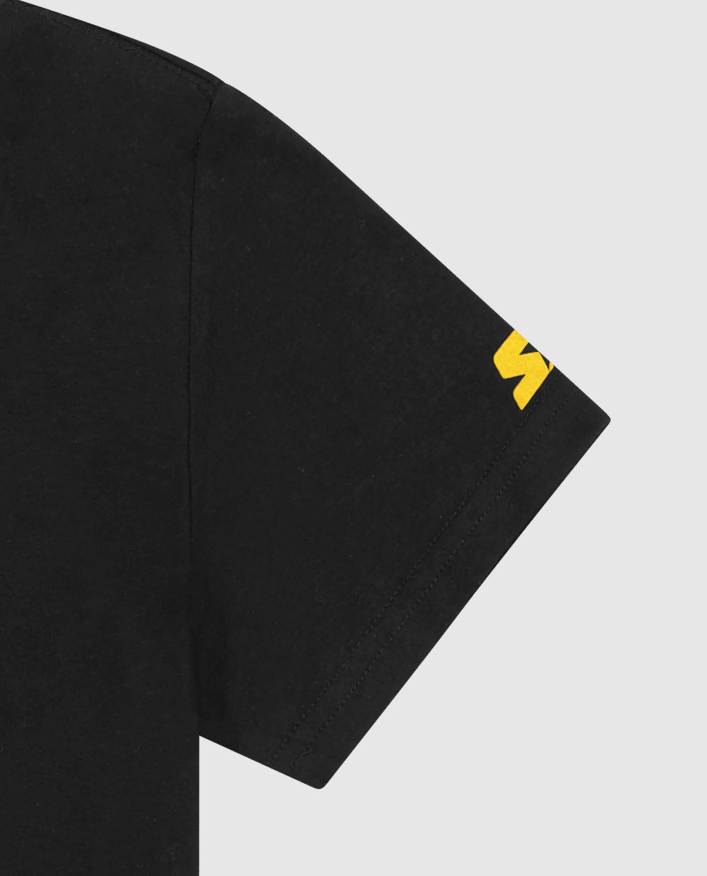 Starter Logo on Sleeve of Pittsburgh Steelers Short Sleeve Crew Neck Shirt | Black