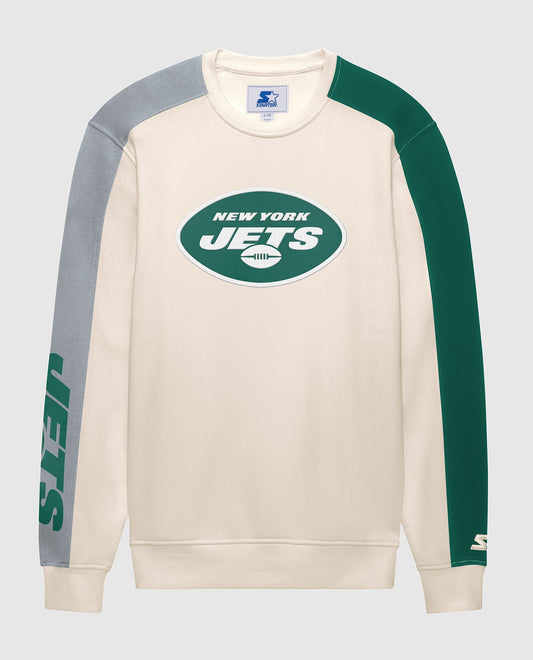 Front Of New York Jets Team Crew Long Sleeve Shirt | Cream
