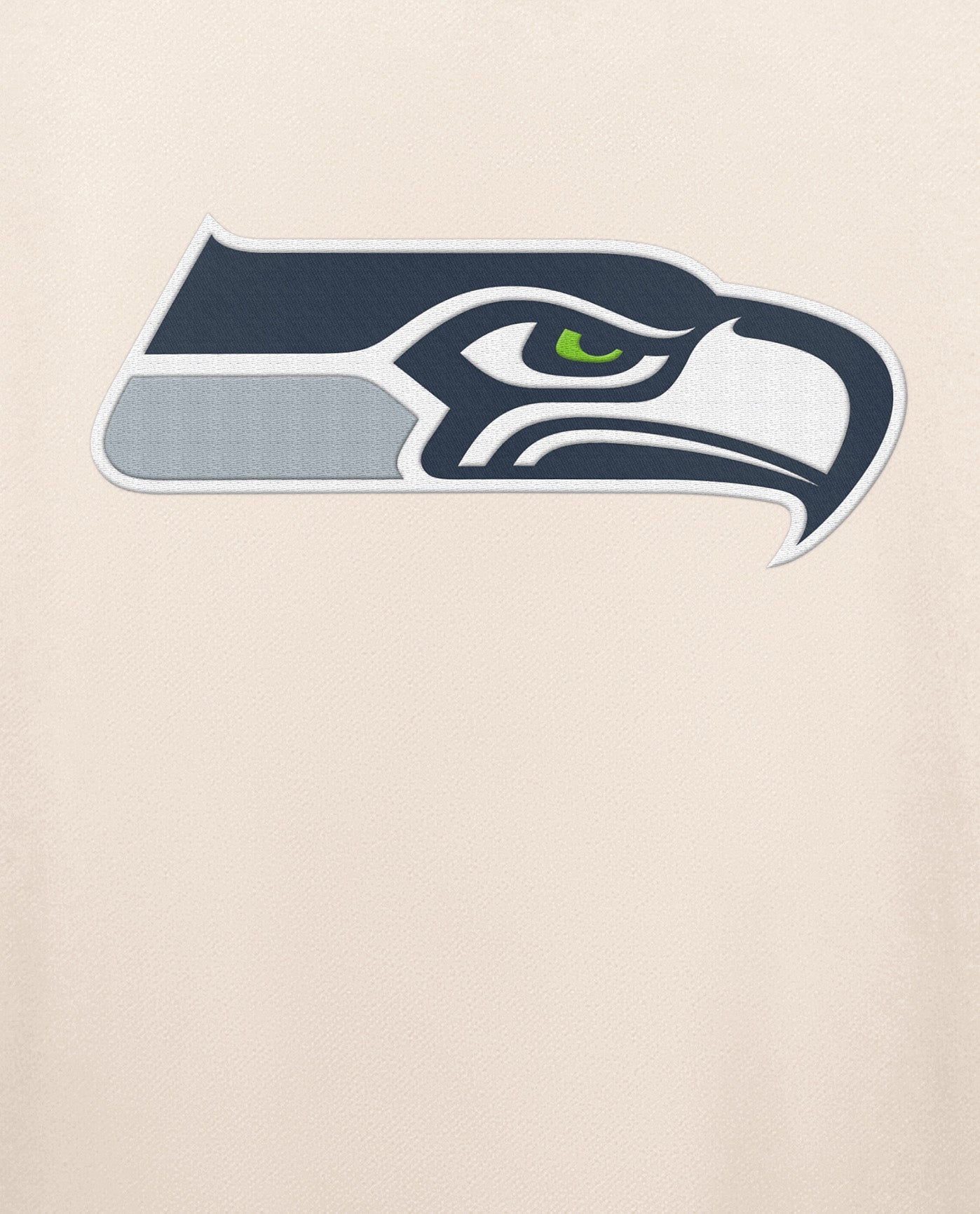 Team Logo On Chest Of Seattle Seahawks Team Crew Long Sleeve Shirt | Cream