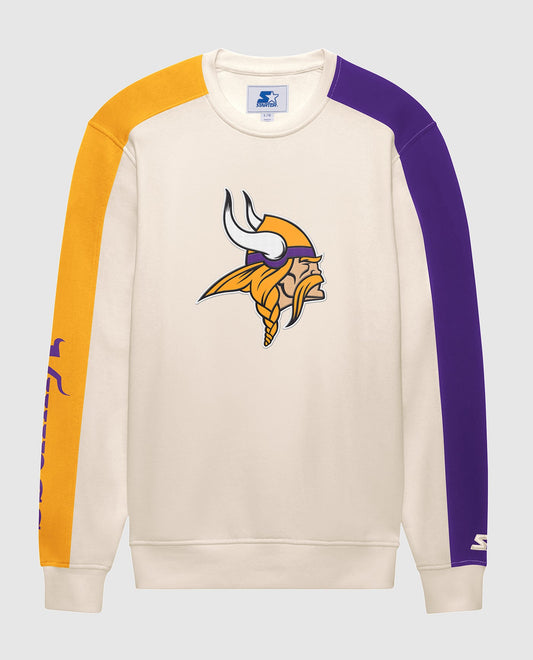 Front Of Minnesota Vikings Team Crew Long Sleeve Shirt | Cream