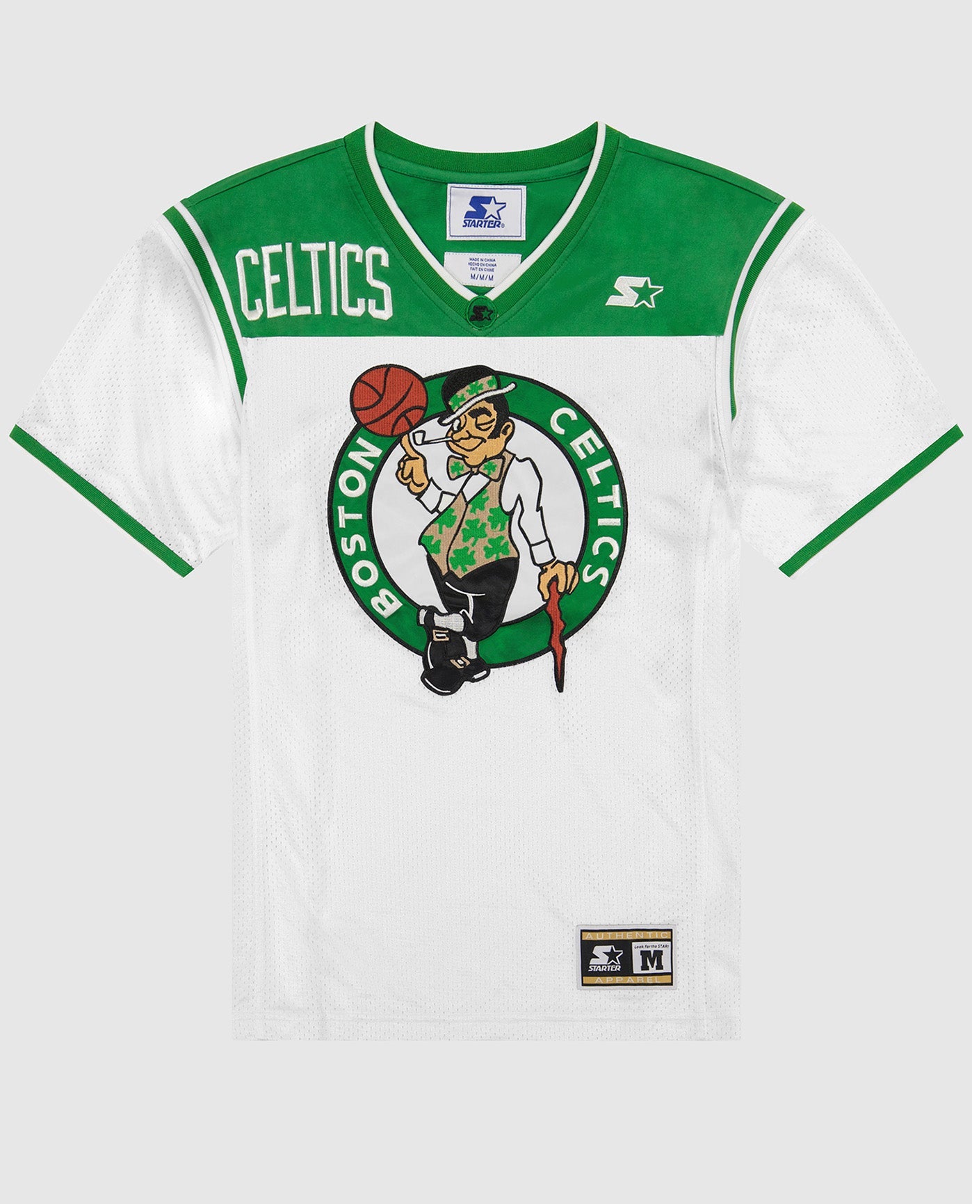 Men's Starter White Boston Celtics Scout Baseball Fashion Jersey