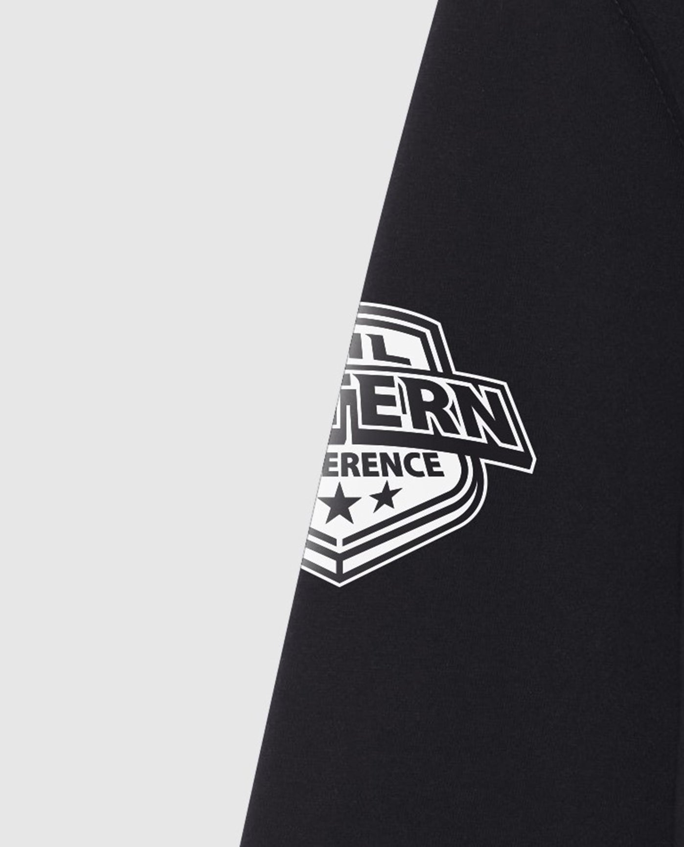 Conference Logo On Sleeve Of New York Islanders Hat Trick Hoodie | Black