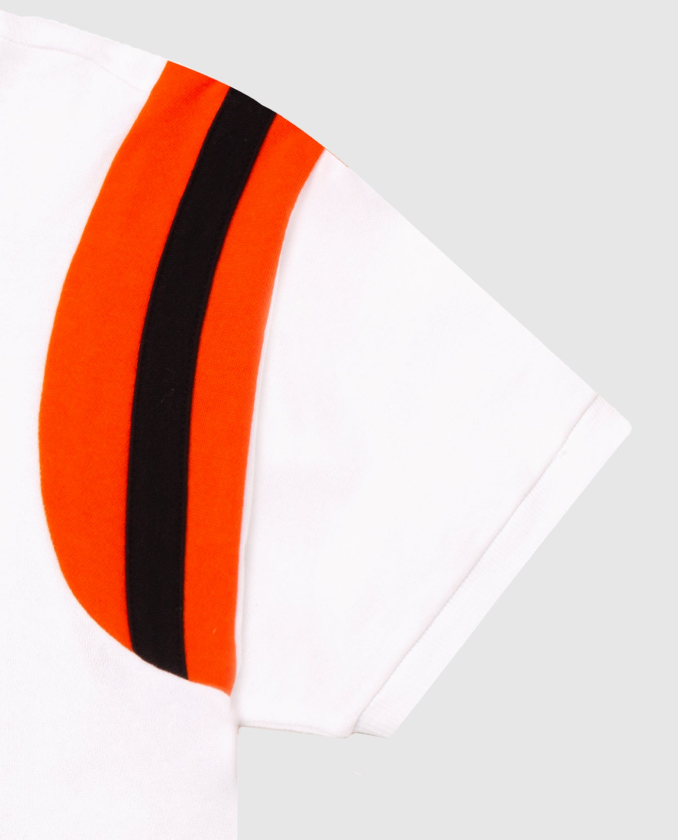 Sleeve of Women's Cincinnati Bengals Short Sleeve Crew Neck Shirt | White