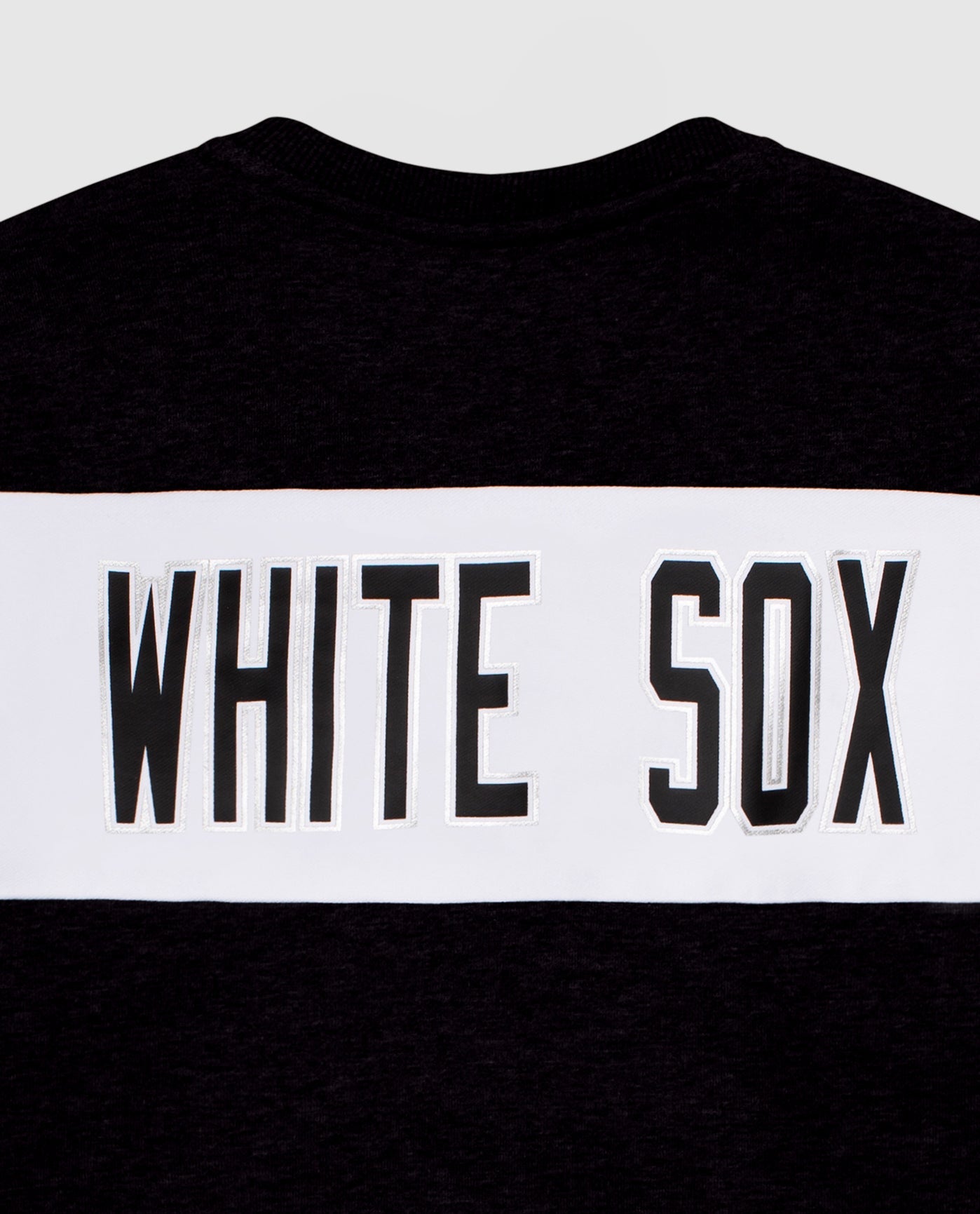 Team Name on Back of Women's Chicago White Sox Crew Neck Sweatshirt | Black
