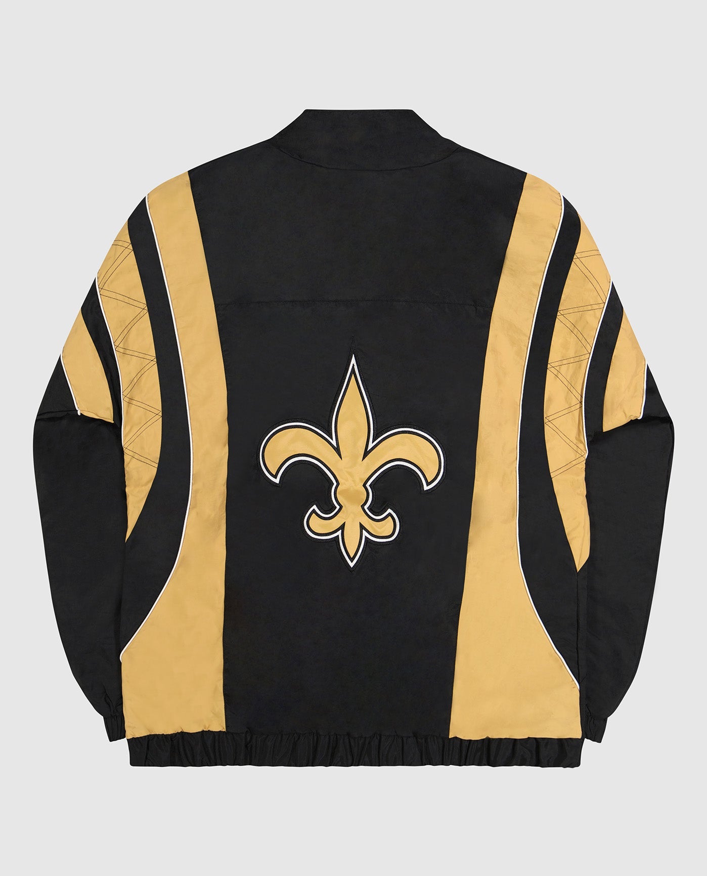 Back of New Orleans Saints Half-Zip Impact Starter Jacket | Saints Black