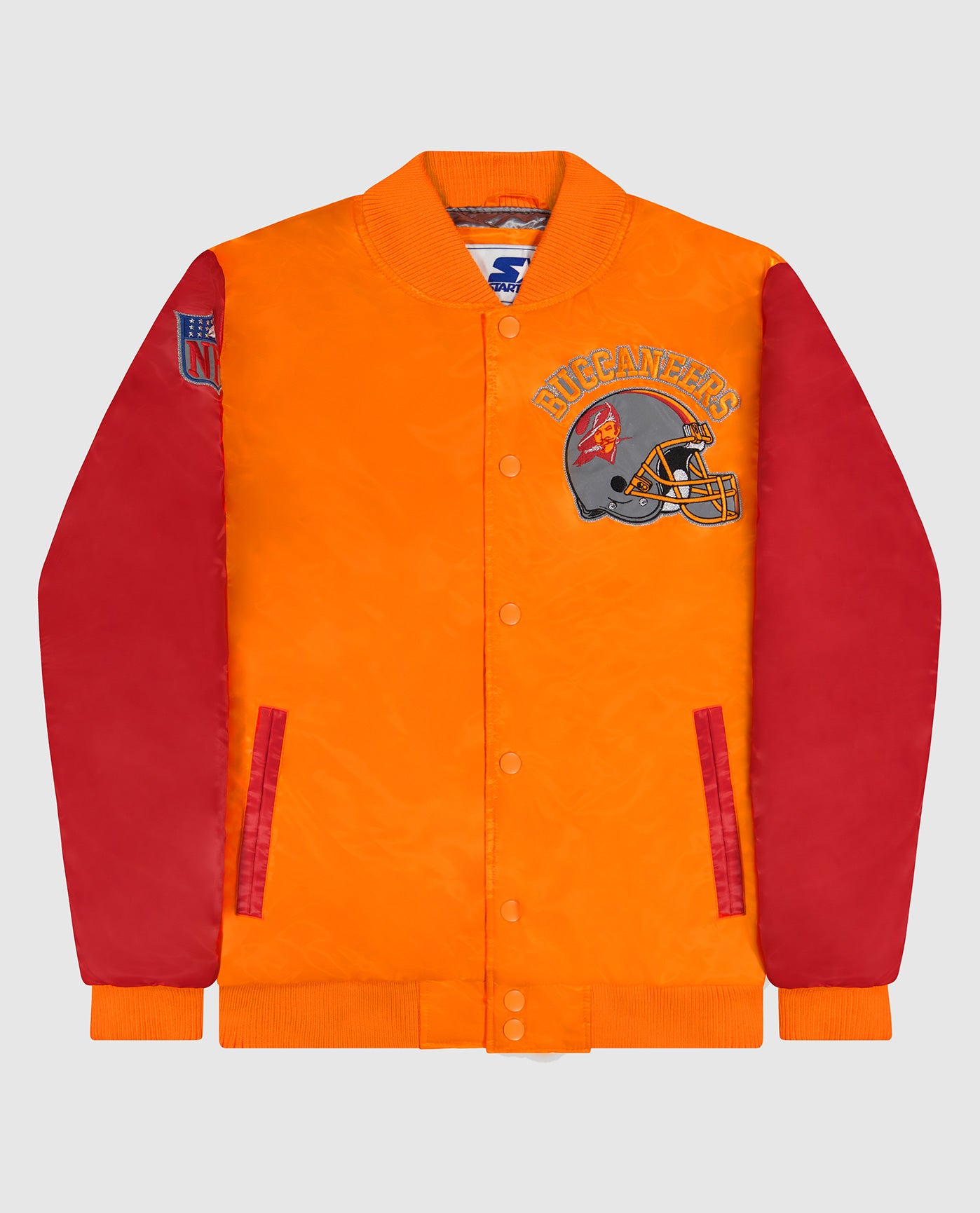 Men's Starter Navy/Orange Houston Astros Varsity Tri-Color Satin Full-Snap  Jacket