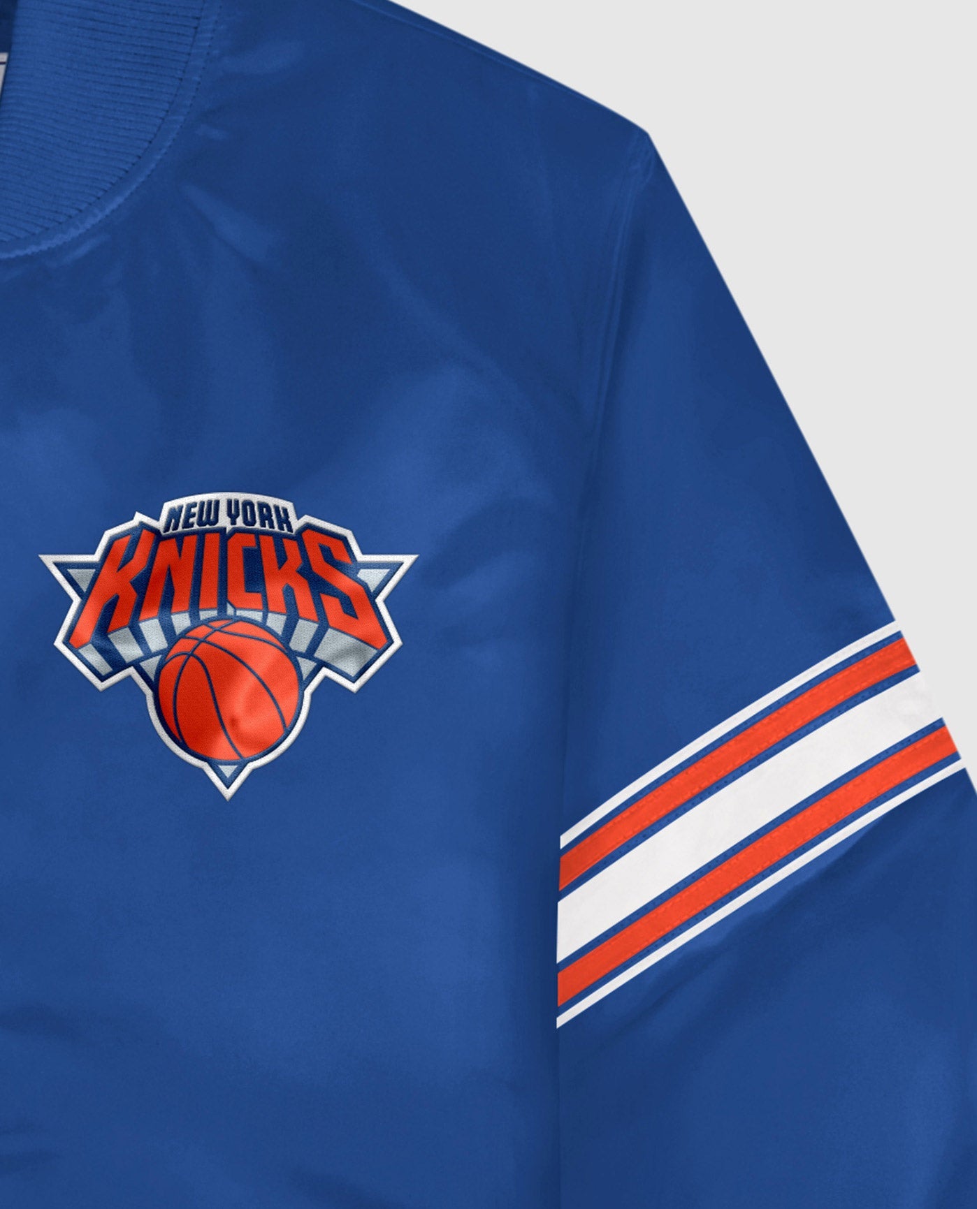 New York Knicks Twill Applique Logo And Color Stripe Sleeve | Knicks Blue