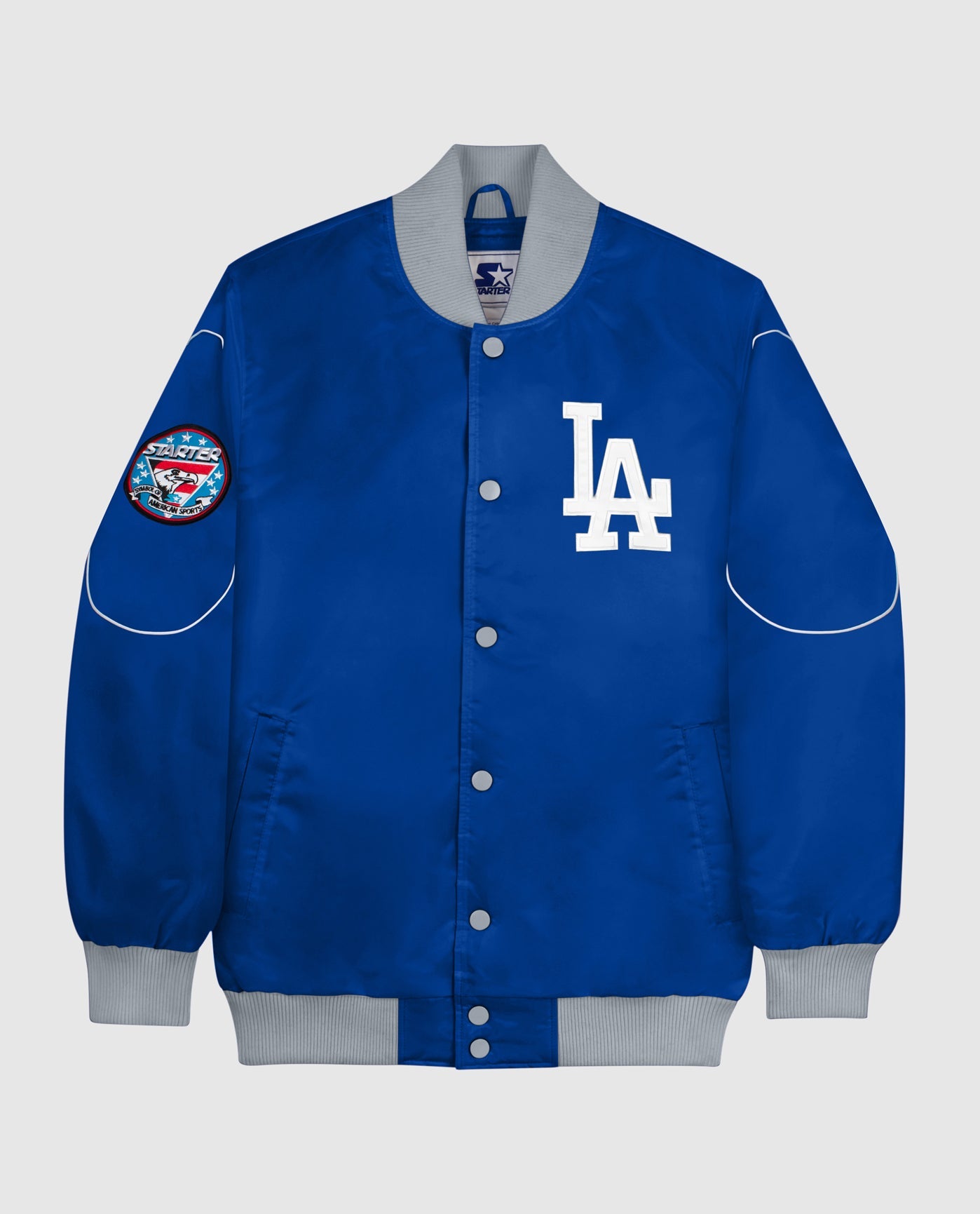 Grey and Blue Los Angeles Dodgers Varsity Jacket - HJacket
