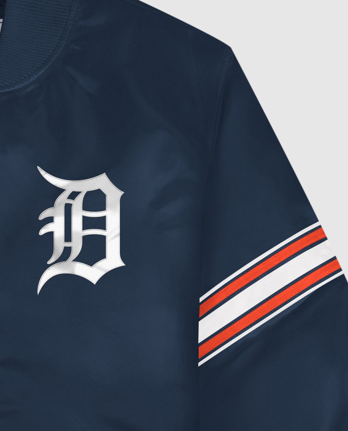 Detroit Tigers Twill Applique Logo And Color Stripe Sleeve | Tigers Navy