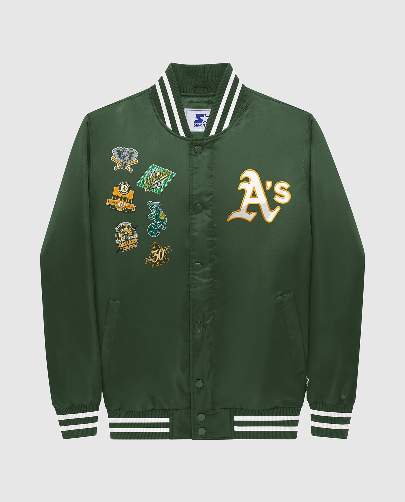 Starter Green Oakland Athletics Varsity Satin Full-Snap Jacket XXL / Athletics Green