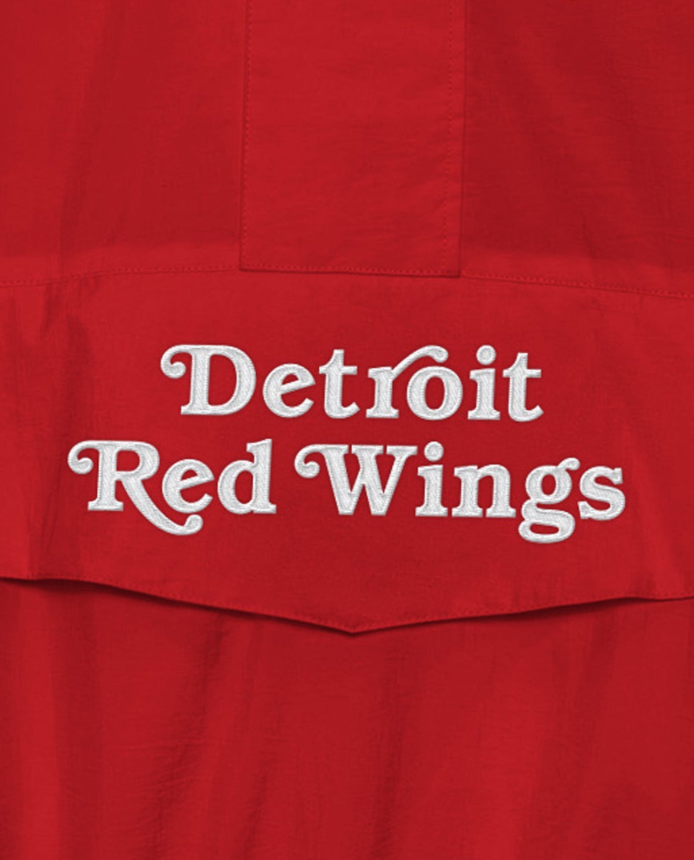 Team Name On Front Of Detroit Red Wings Home Team Half-Zip Jacket | Red Wings Red