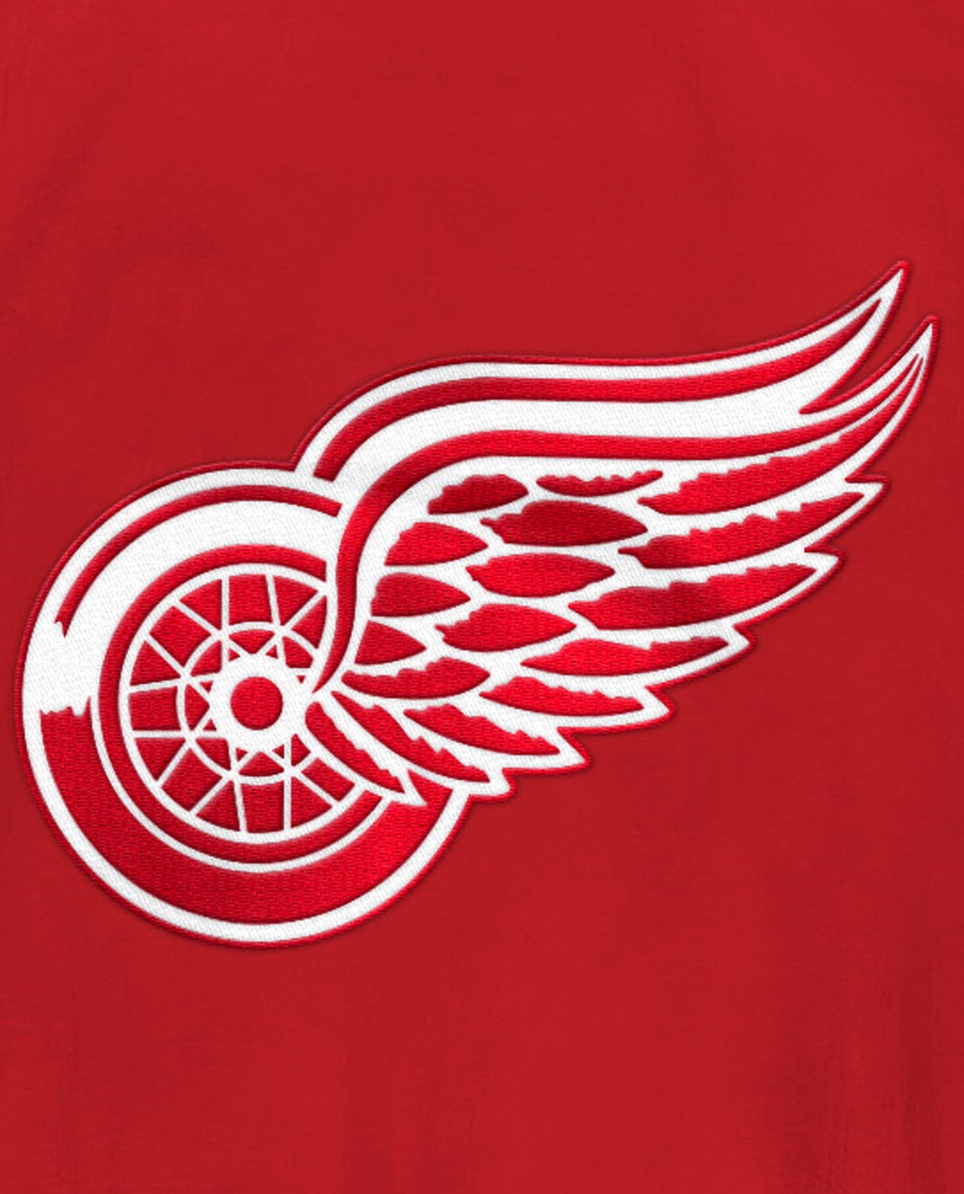 Team Logo On Back Of Detroit Red Wings Home Team Half-Zip Jacket | Red Wings Red