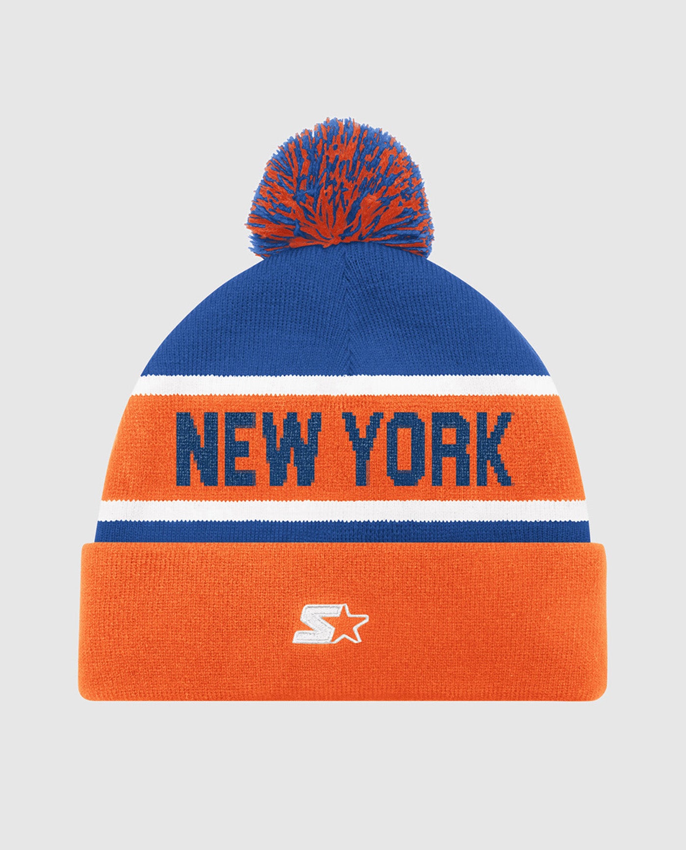 Back of New York Islanders Pom Beanie | Islanders Orange