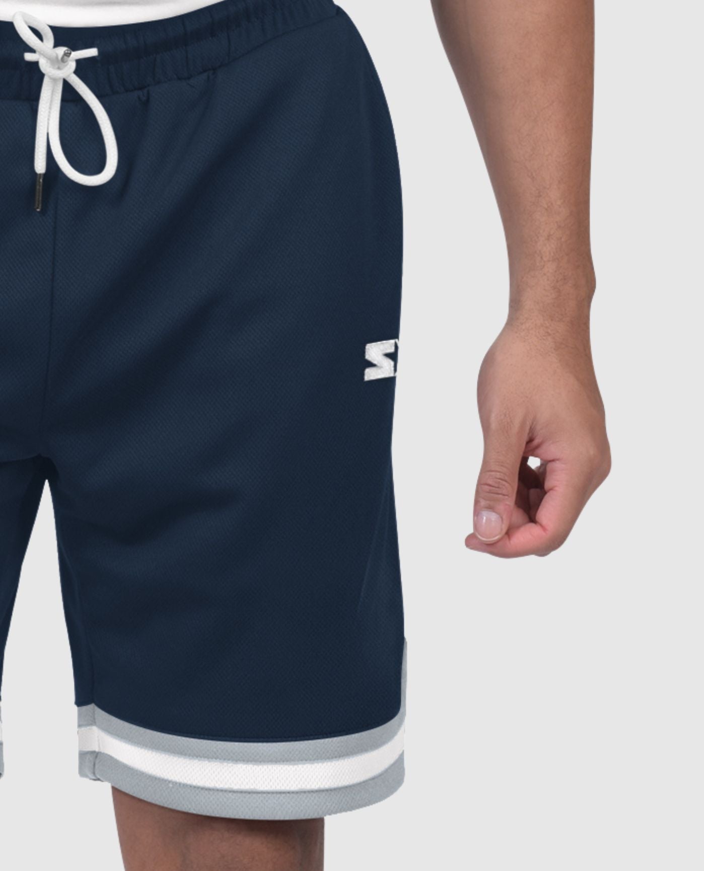 Starter Logo on Front Pocket of Dallas Cowboys Pro Player 9 Inch Basketball Shorts | Cowboys Navy