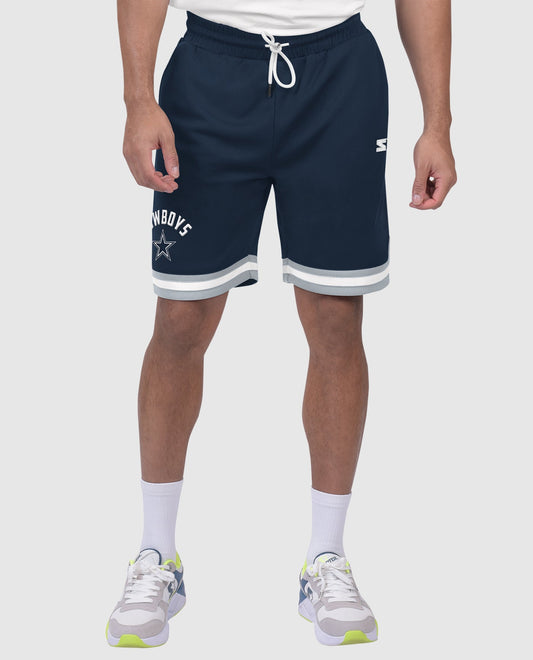 Front of Dallas Cowboys Pro Player 9 Inch Basketball Shorts | Cowboys Navy