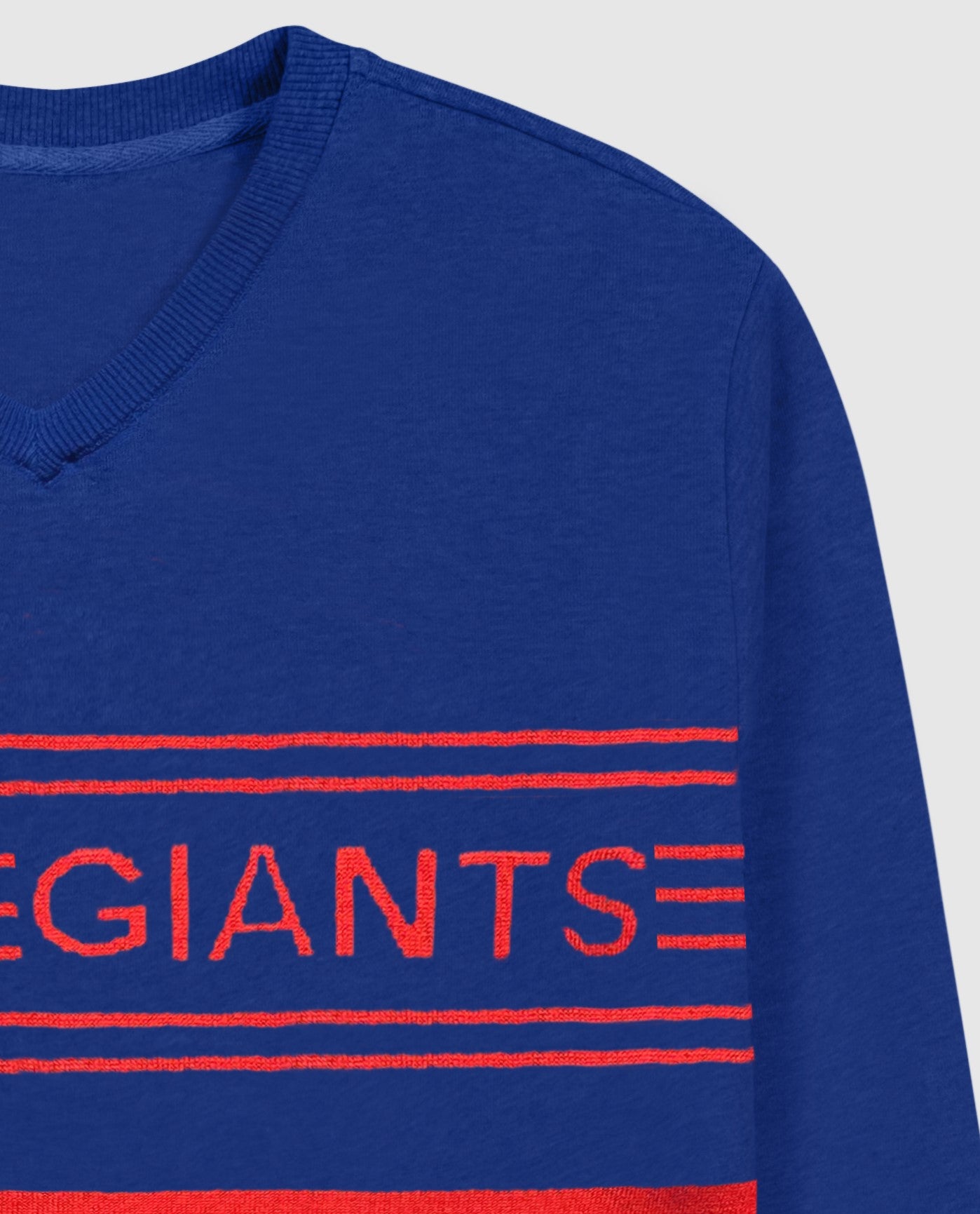 Logo On Left Chest Of New York Giants Jacquard Pullover Sweater | Giants Blue