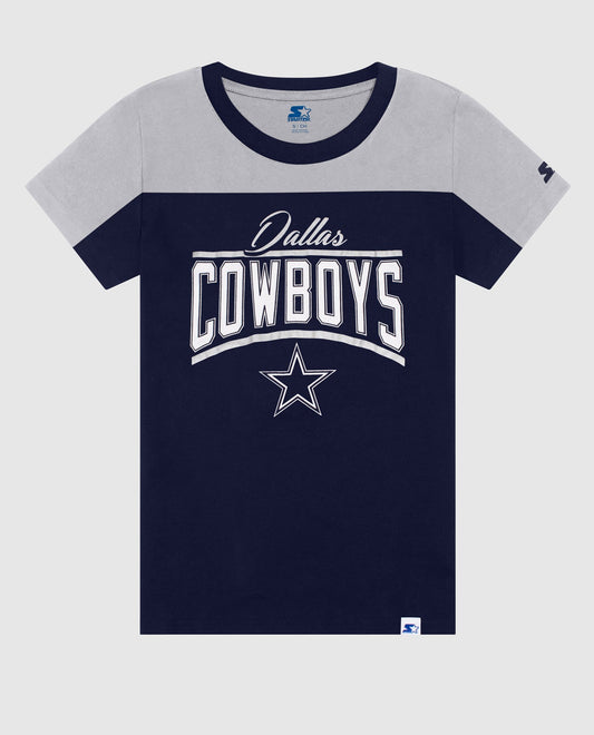 Front Of Women's Dallas Cowboys Crew Neck Color Block Shirt | Cowboys Navy