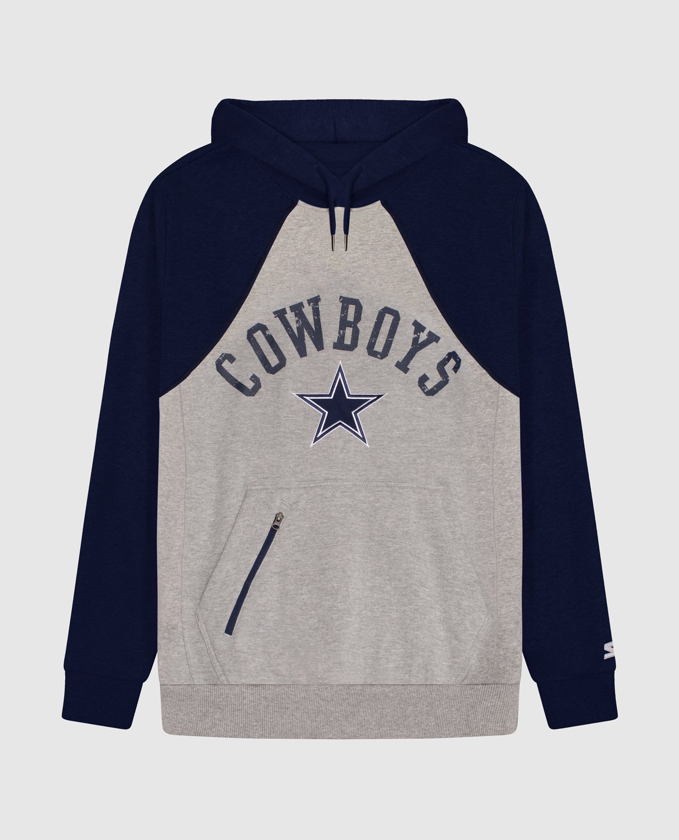 Front Of Dallas Cowboys Zip Pocket Hoodie Sweatshirt | Cowboys Heather Gray