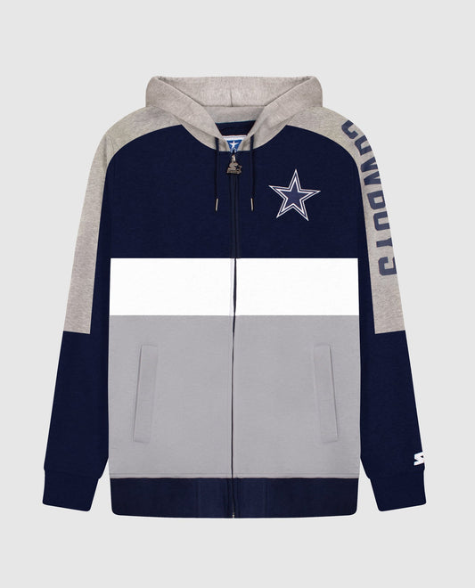 Starter White and Blue Dallas Cowboys Endzone Secondary Jacket
