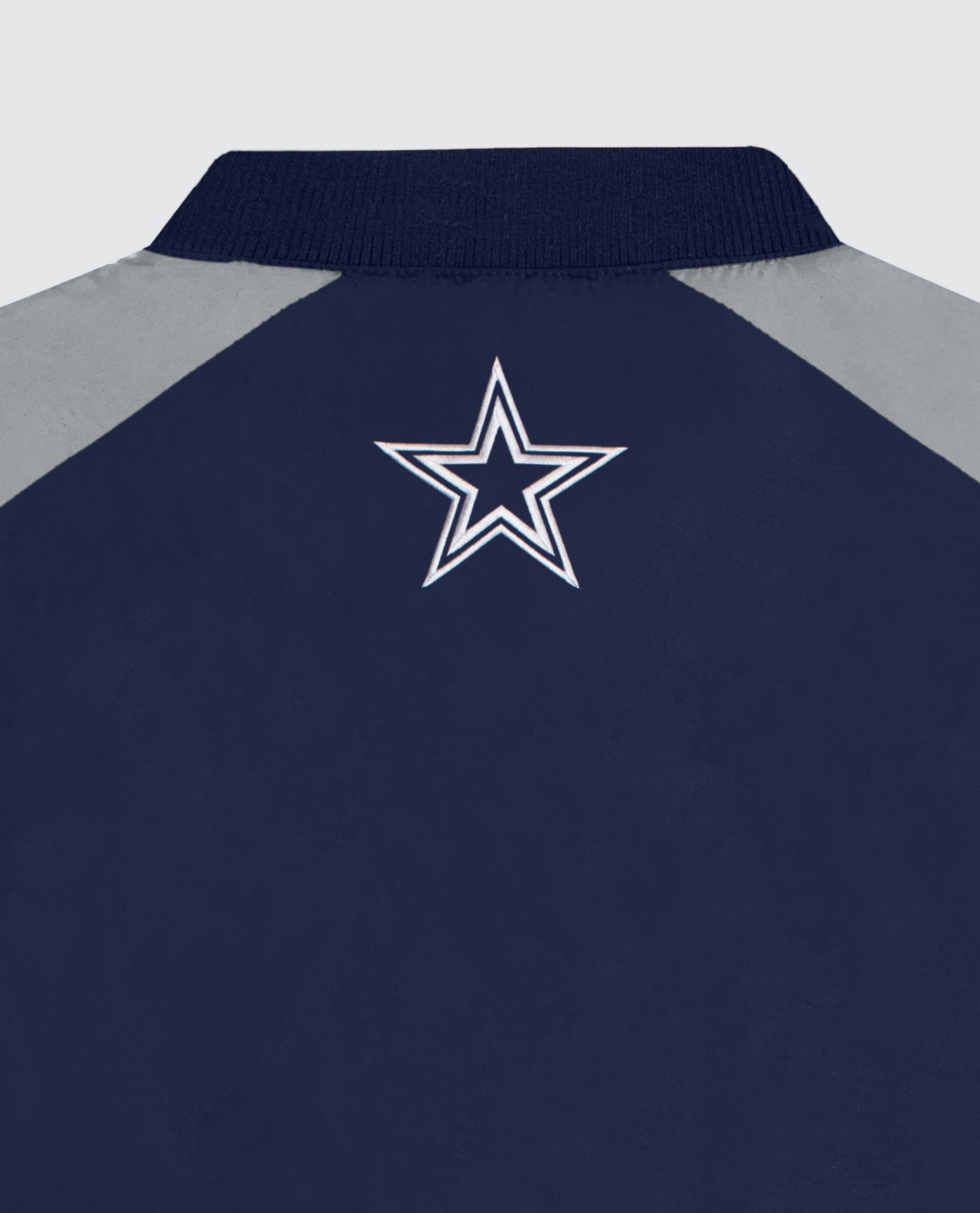 Team Logo On Back Of Dallas Cowboys Nylon Pullover Windbreaker | Cowboys Navy