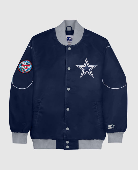 Front Of Dallas Cowboys Snap-Front Bomber Jacket | Cowboys Navy