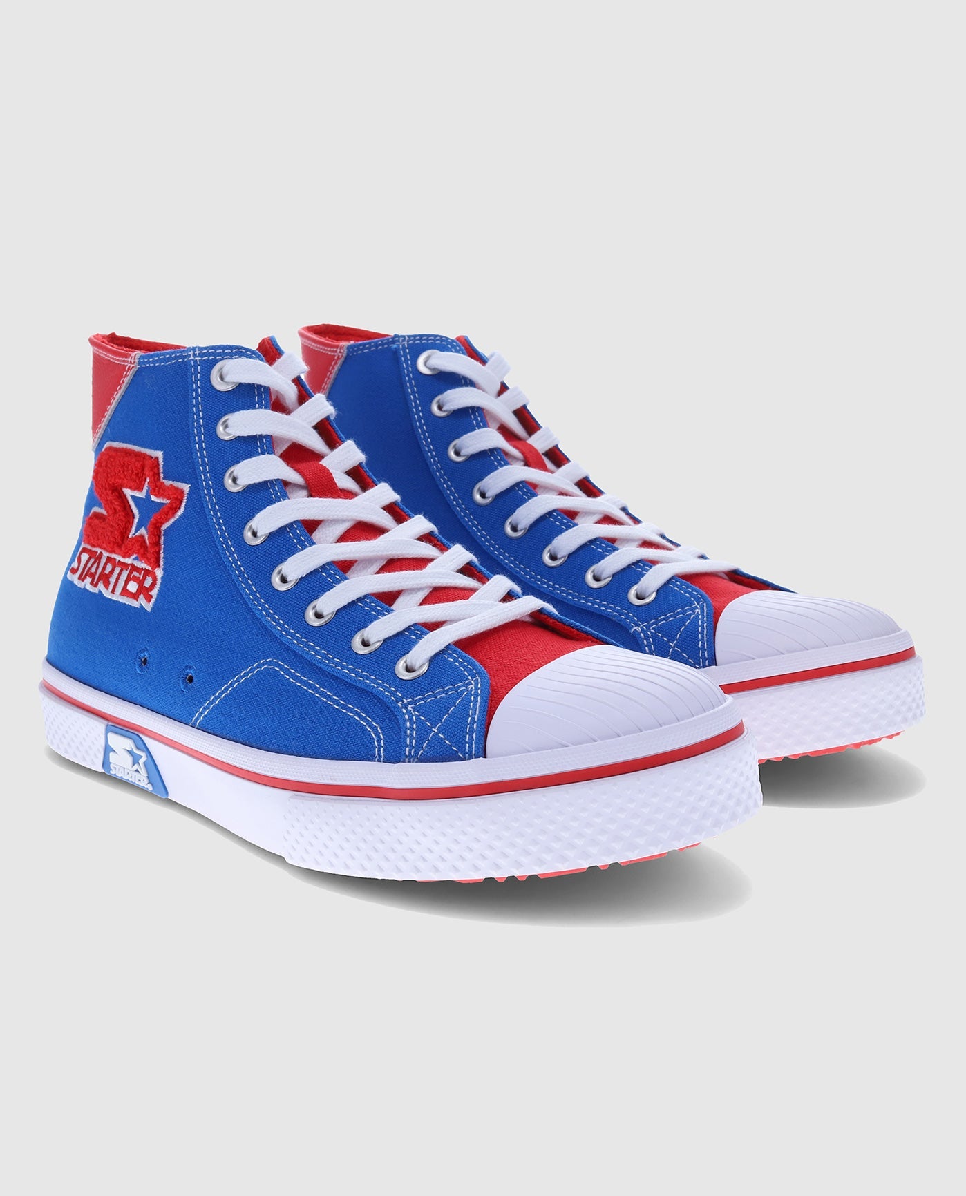 Front of Starter Tradition 71 High Blue Sneaker Pair | Blue