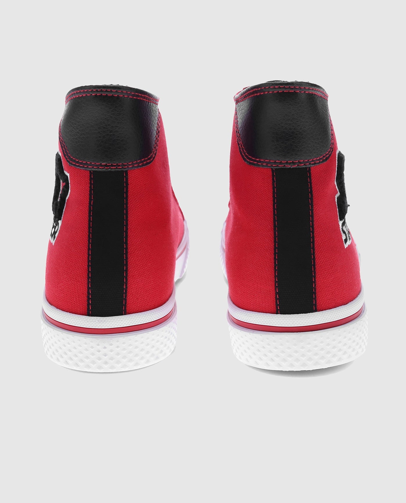 Back Of Starter Tradition 71 High Red Sneaker Pair | Red