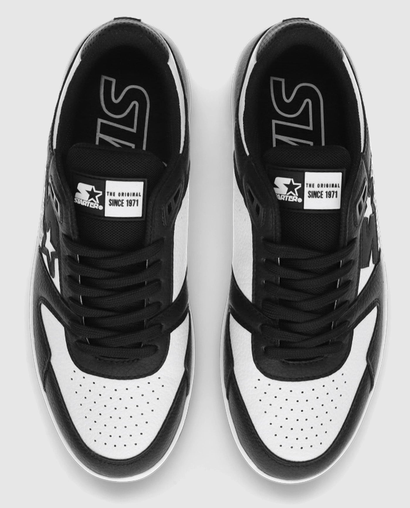 Top Angle Of Starter Breakaway 88 Low Black Sneaker Pair | Black