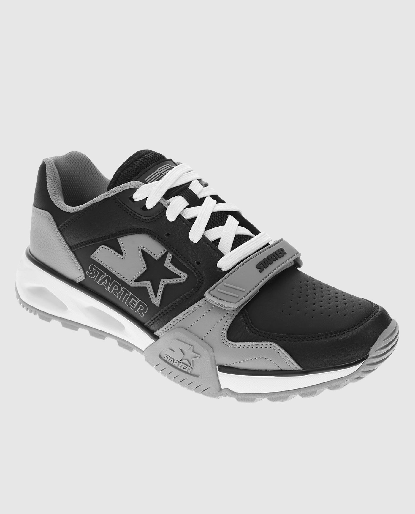 Front Of Starter Team Trainer 92 Low Gray Single Sneaker | Gray