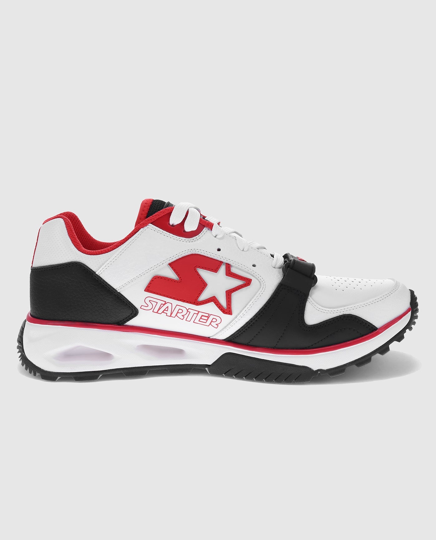 Outside Side View Of Starter Team Trainer 92 Low Red Single Sneaker | Red