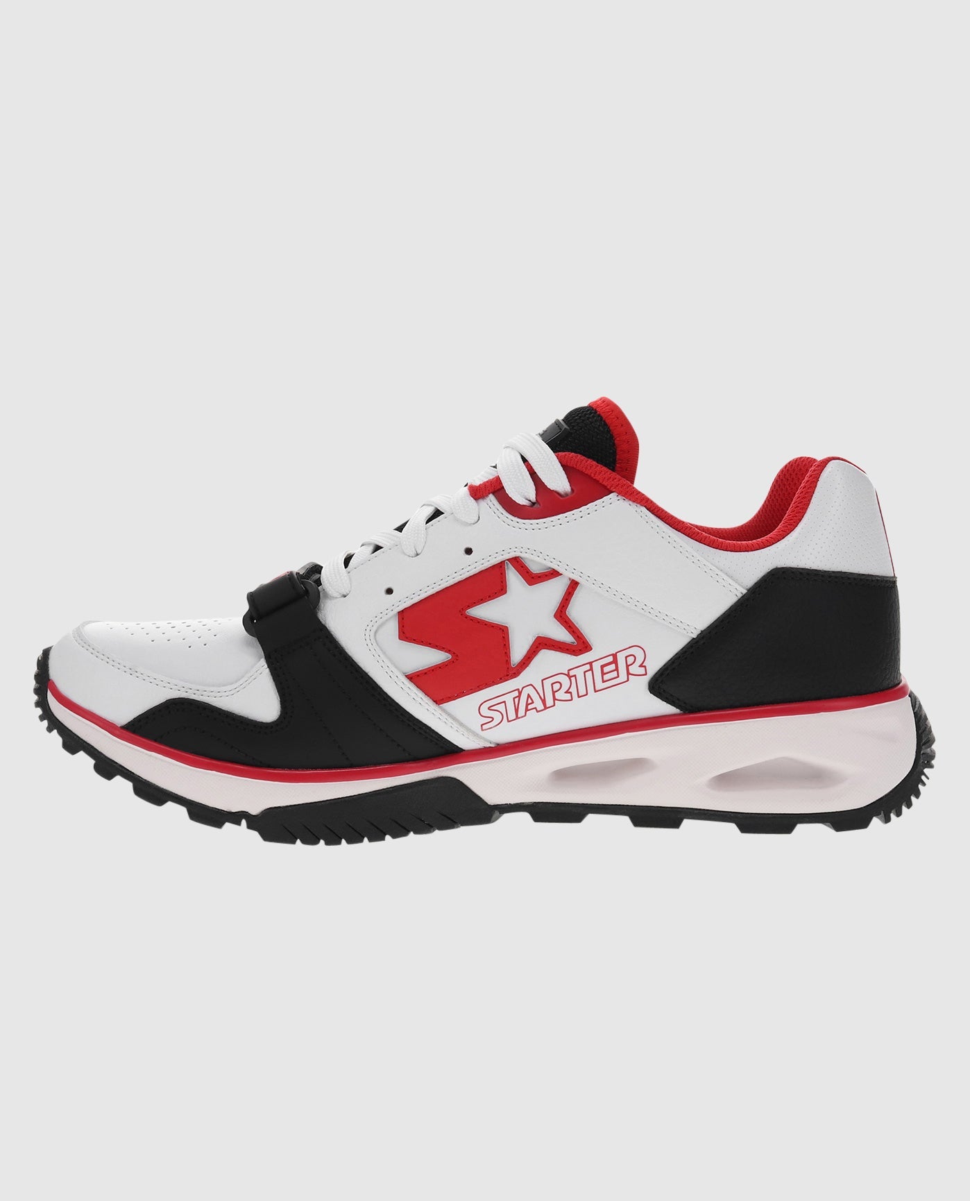 Inside Side View Of Starter Team Trainer 92 Low Red Single Sneaker | Red