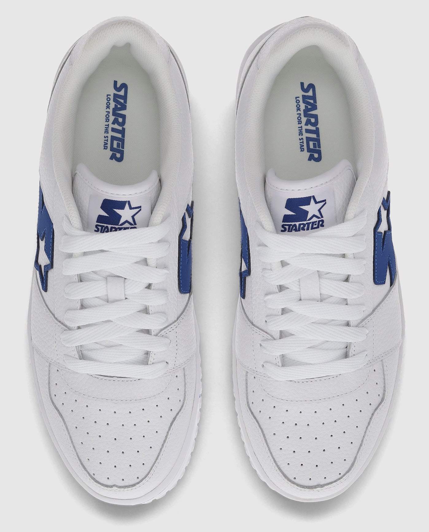 Top angle of Blue and White Starter LFS 1 Sneakers | Blue White