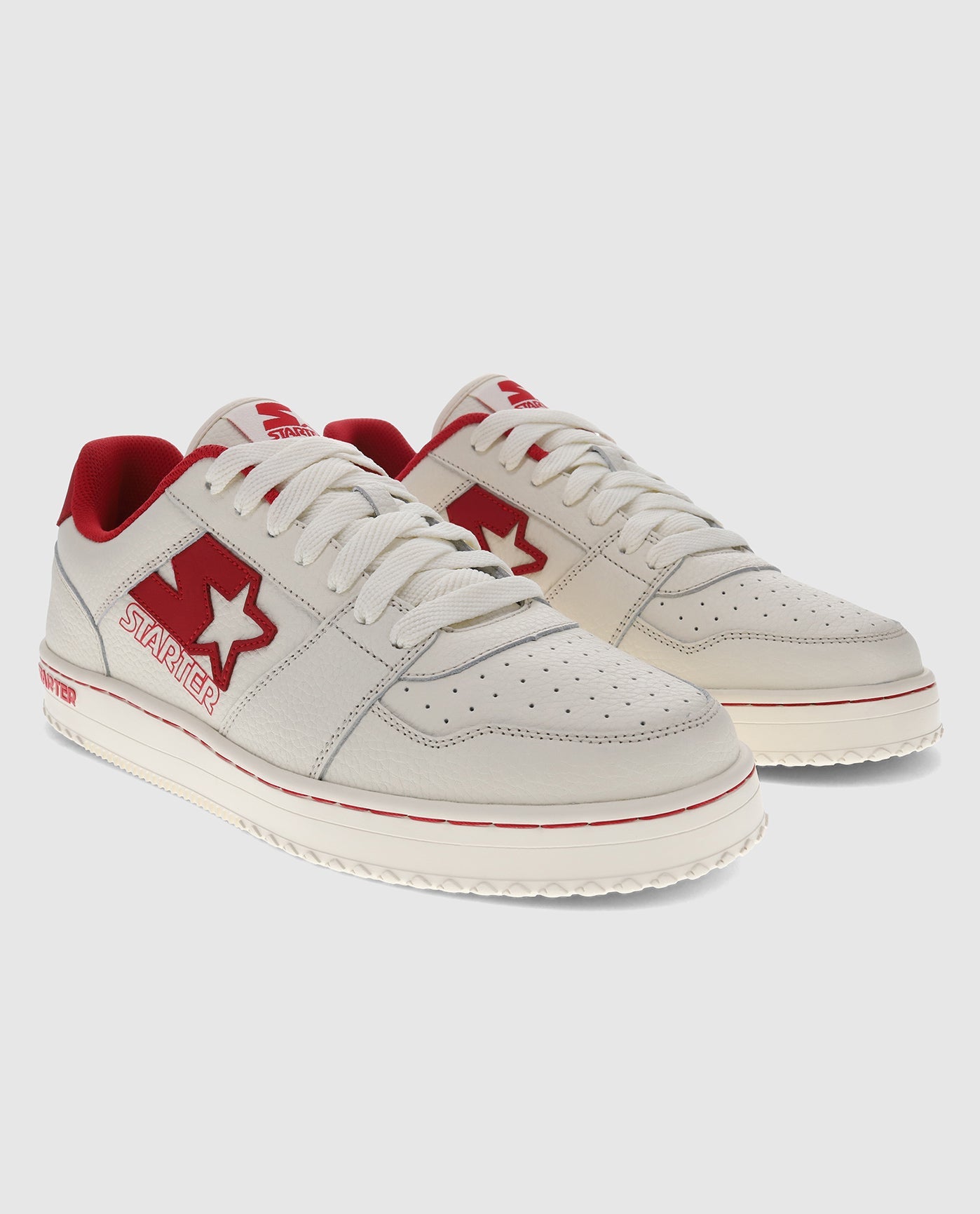 Front of Red and Off White Starter LFS 1 Sneakers | Red Off White