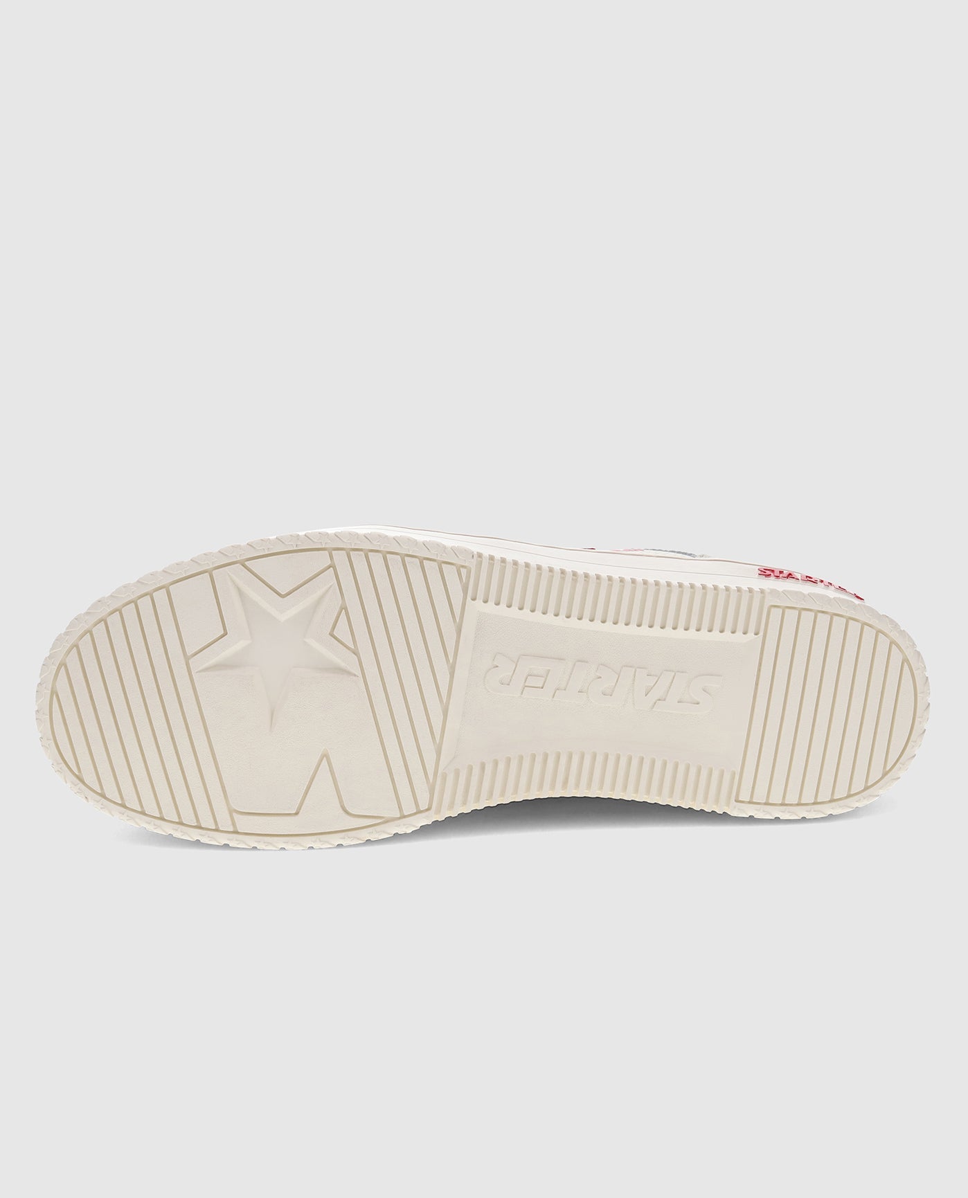 Outsole of Red and Off White Starter LFS 1 Sneakers | Red Off White