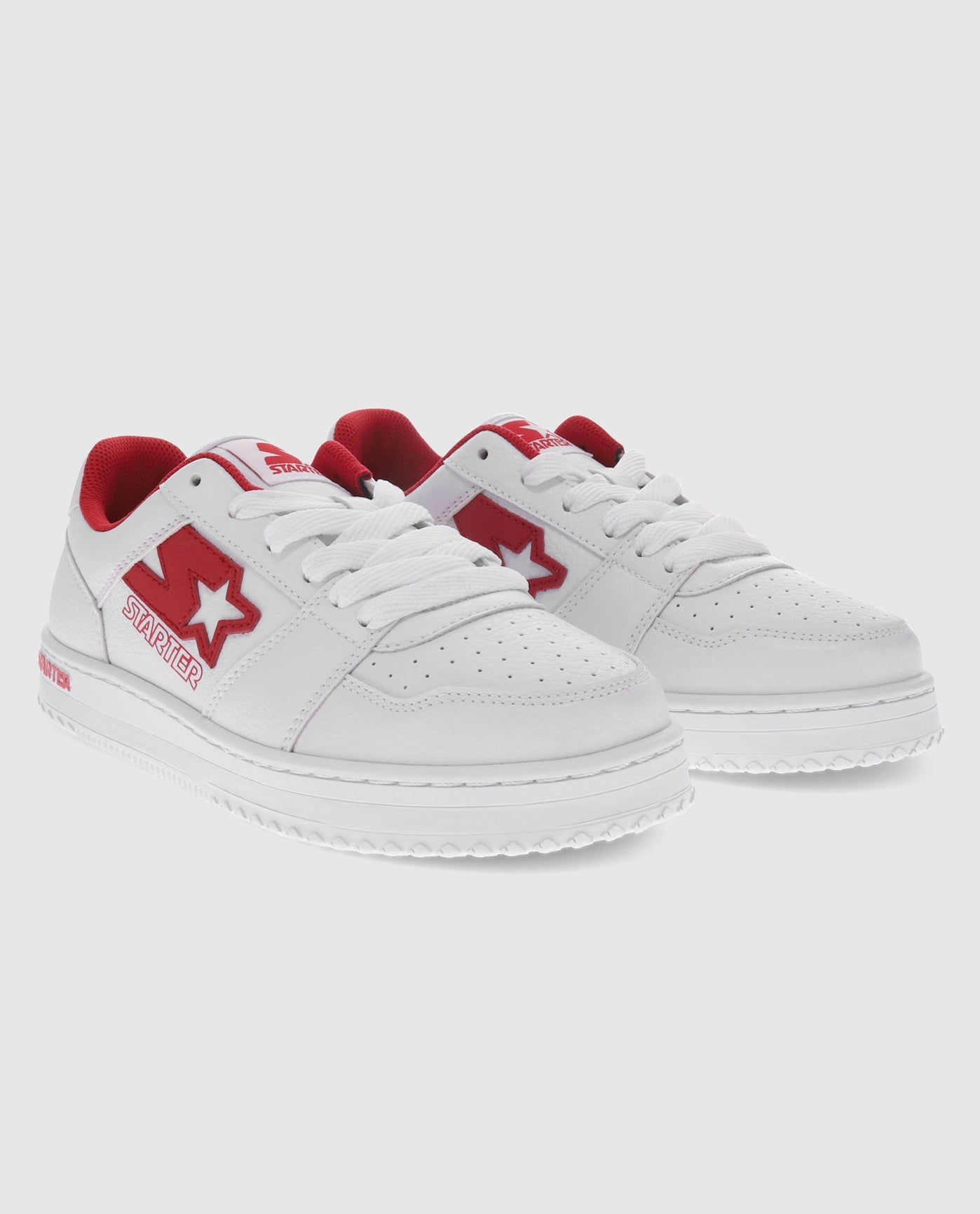 Front of Youth Starter LFS 1 Red Sneaker Pair | Red