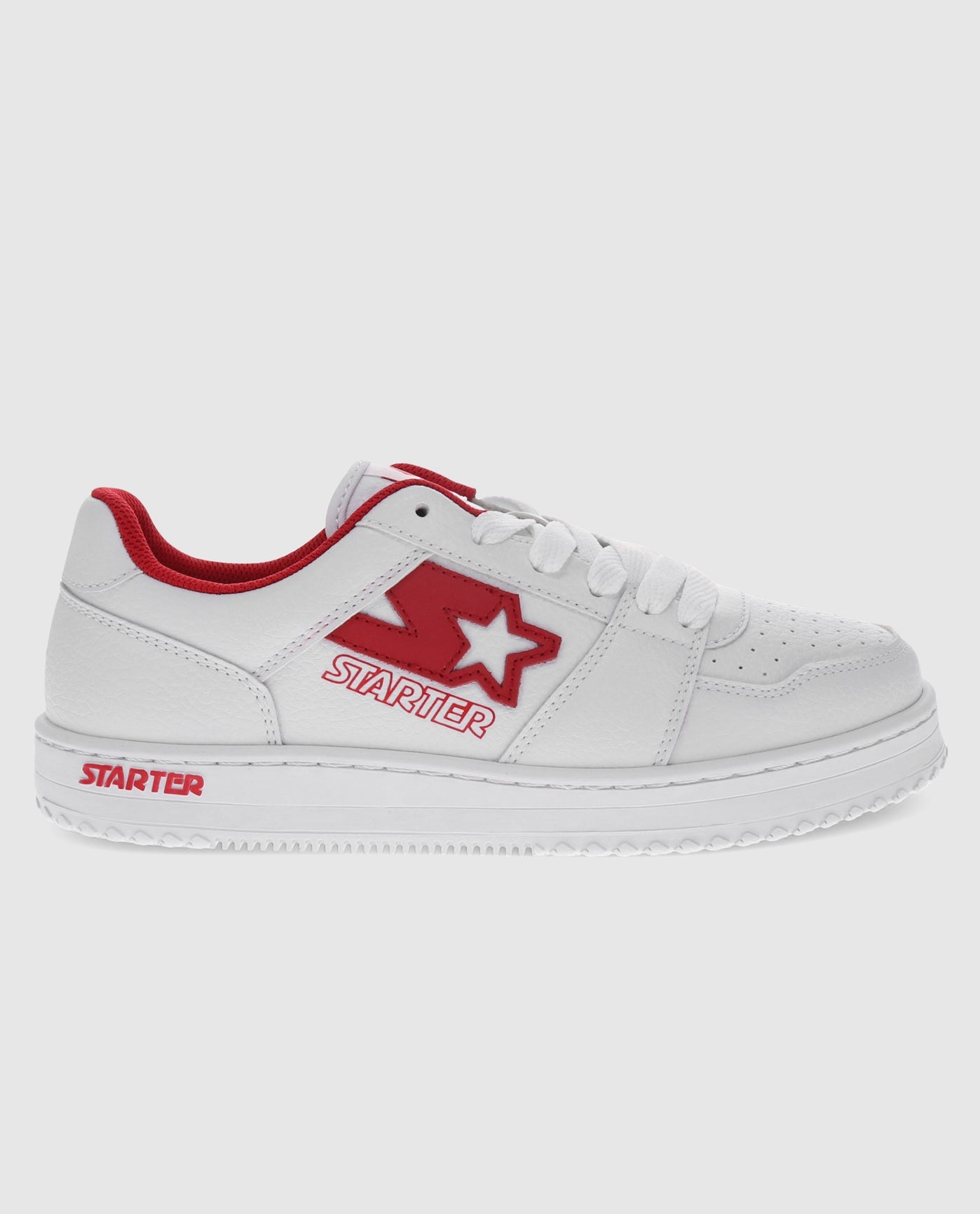 Outside Side View of Youth Starter LFS 1 Red Single Sneaker | Red