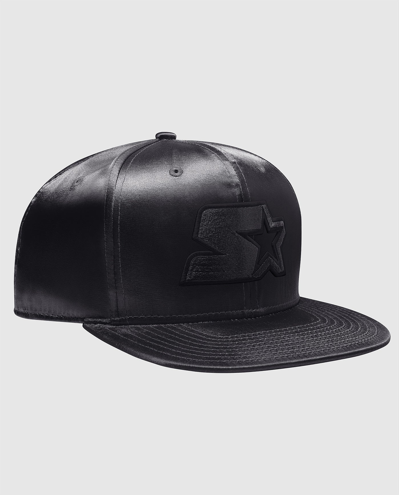 Front of Starter Cliff Out Snapback Hat Black | Black
