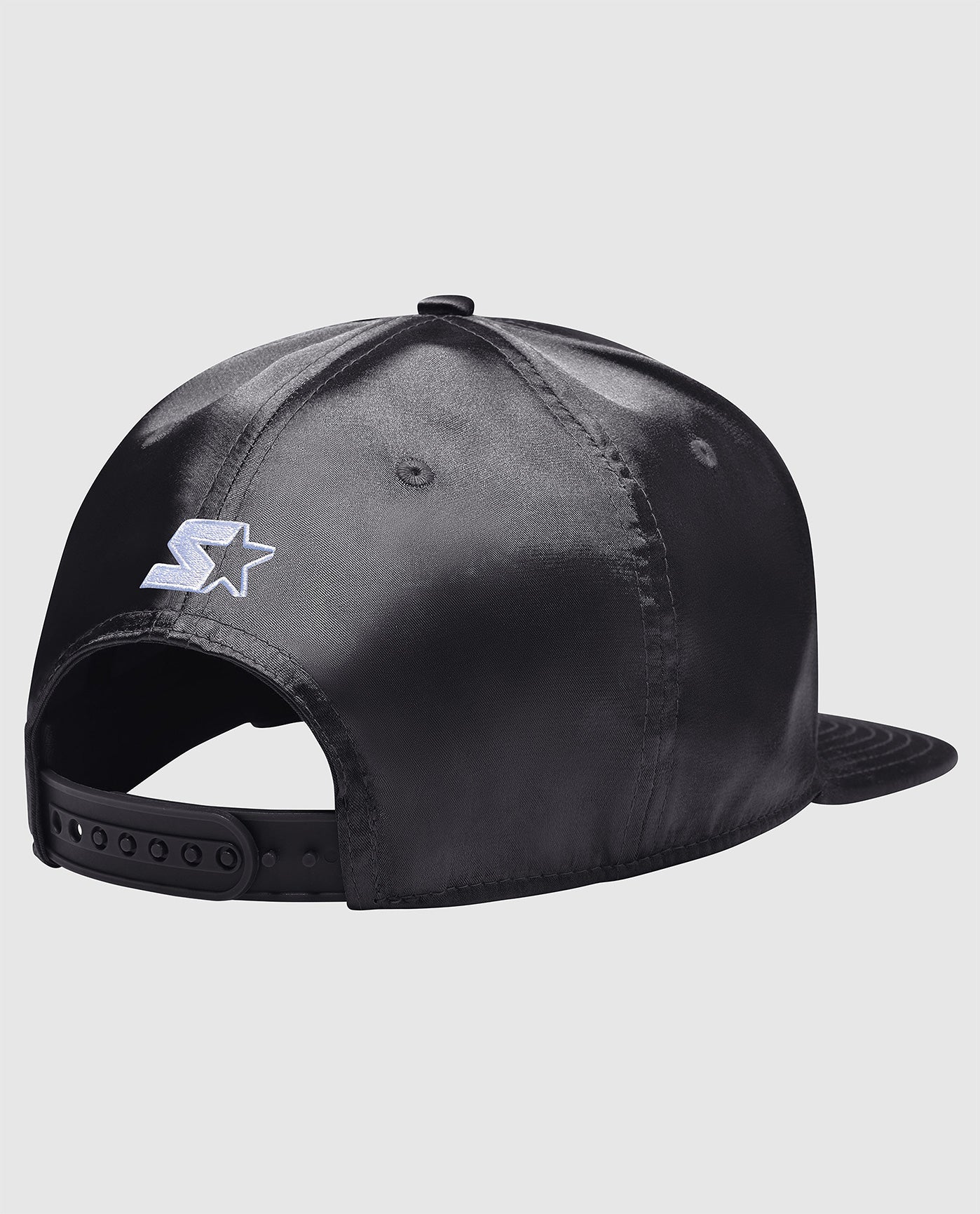 Back of Starter Cliff Out Snapback Hat Black | Black