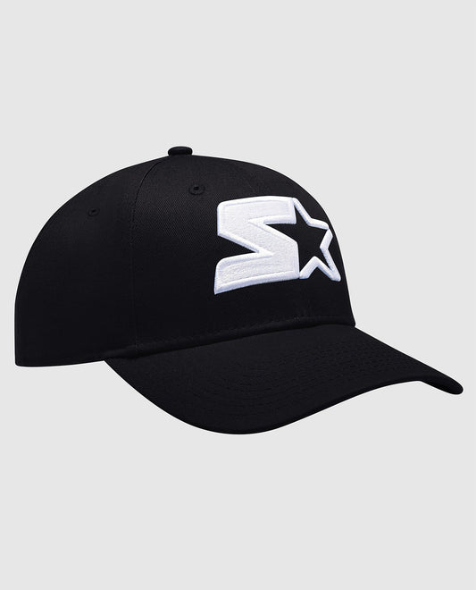 Front of Starter Breeze Snapback Hat Black | Black